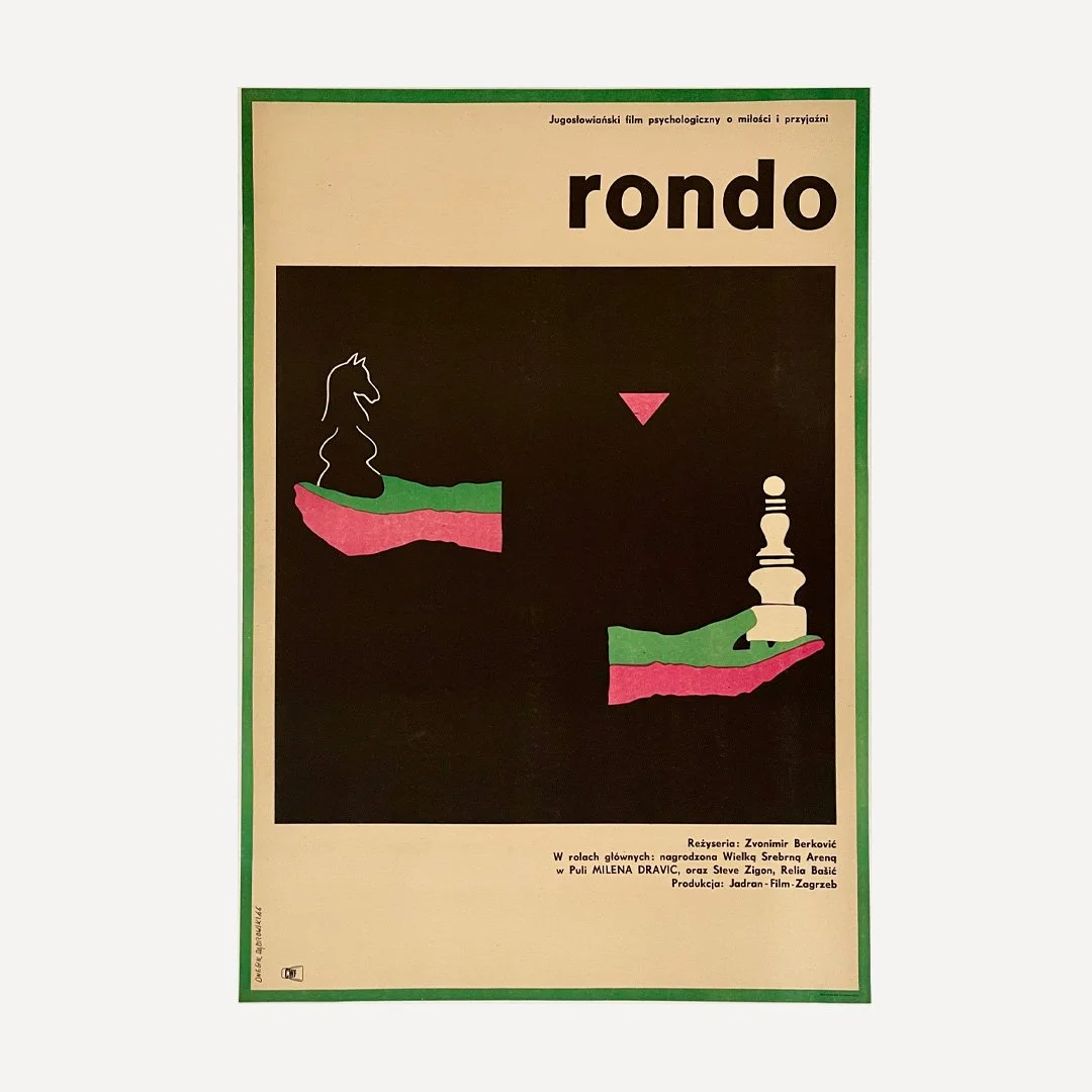 Rondo The Roundabout Andrzej Onegin Dabrowski Vintage Polish Poster from 1966