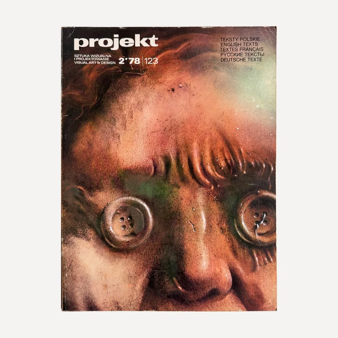 Vintage Polish ‘Projekt‘ magazine of visual art and design, with cover designed by Jerzy Czerniawski in 1978 (No 2/123).