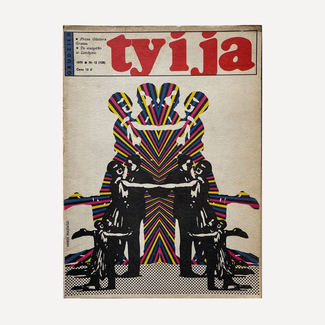 Vintage Polish Ty i Ja No 12 (128) magazine with the cover designed by Marek Majewski in 1970.