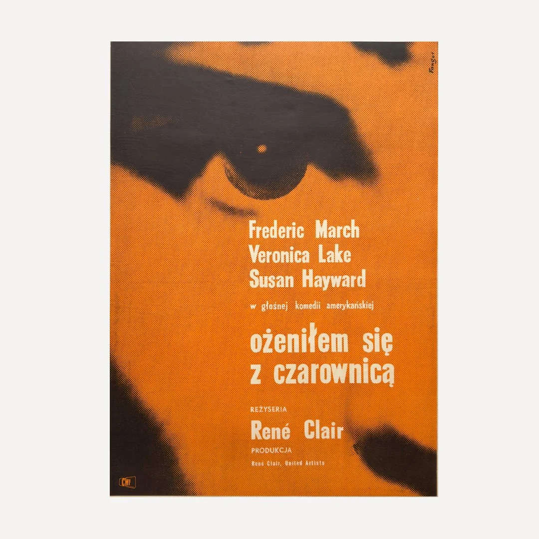 Ozenilem sie z Czarownica I Married a Witch Vintage Polish Poster Plakat Polski by Wojciech Fangor