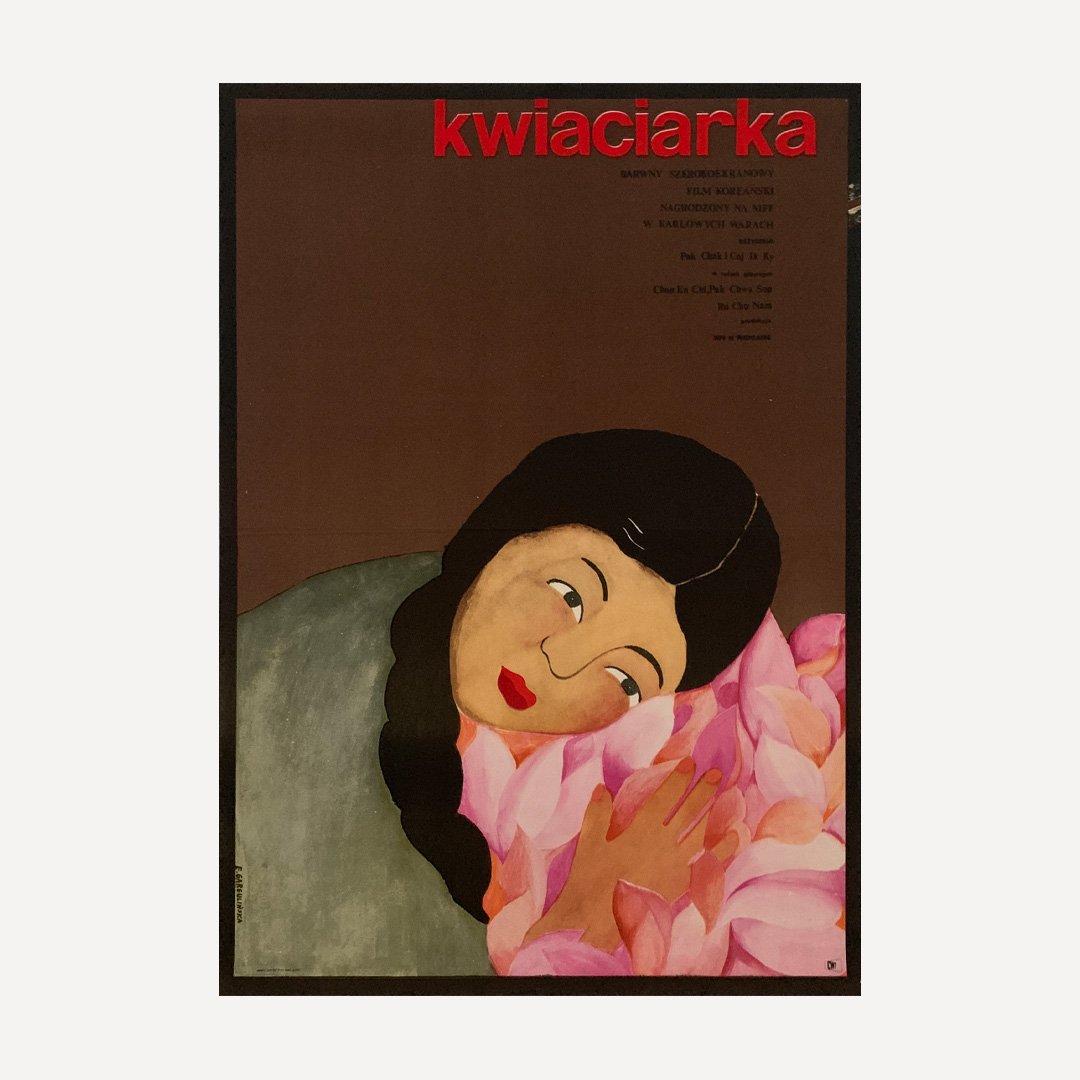 Kwiaciarka The Flower Girl Ewa Gargulinska Vintage Polish Poster 1972