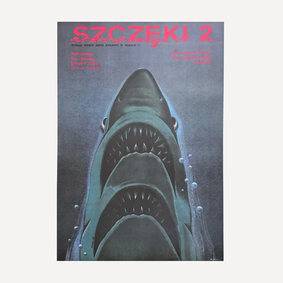 Edward Lutczyn Szczeki 2 Reprint Jaws 2 Polish Film Poster