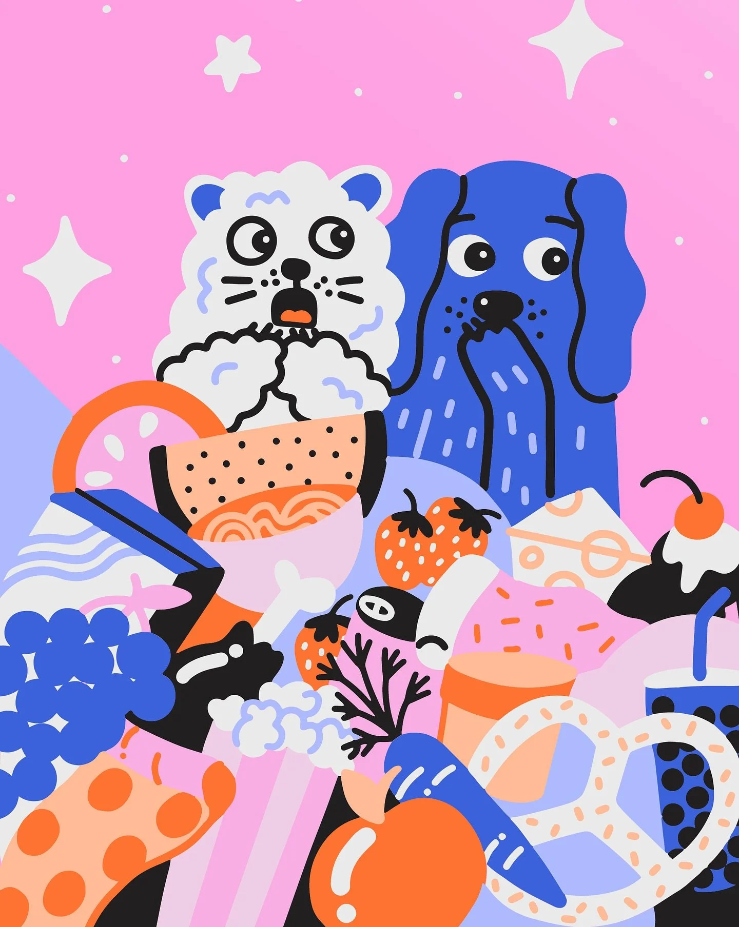 Another favorite spread from Hey, Bestie! Featuring all the snacks.

Available everywhere now through @compendiumliveinspired
