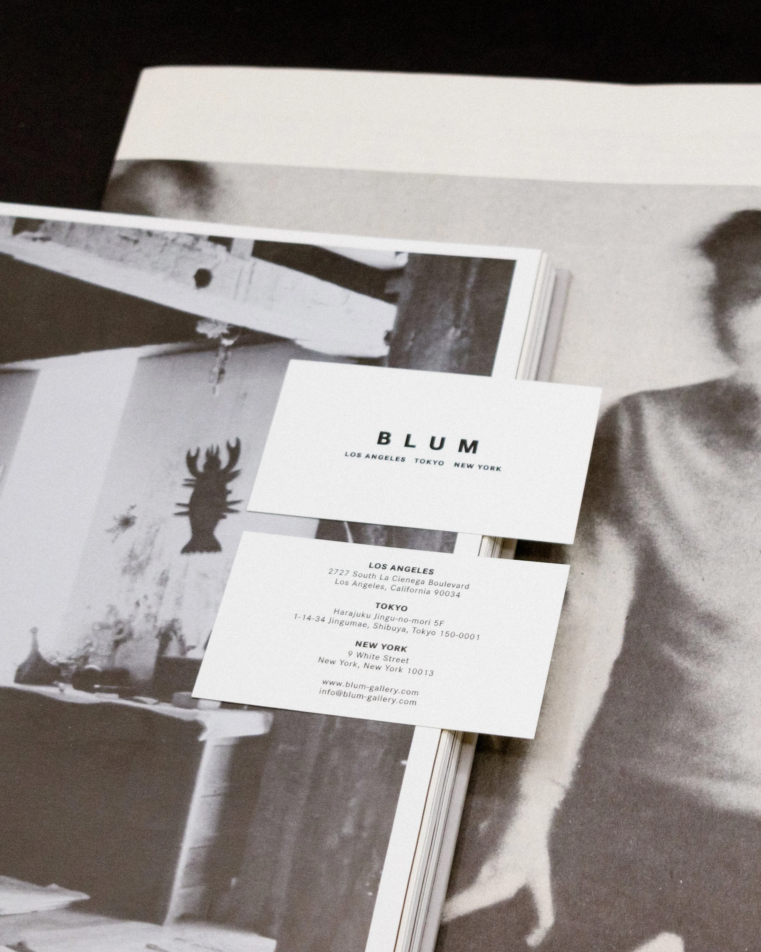 Brand Identity for Blum Gallery, designed at Savvy Studio. Photo by Clément Pascal