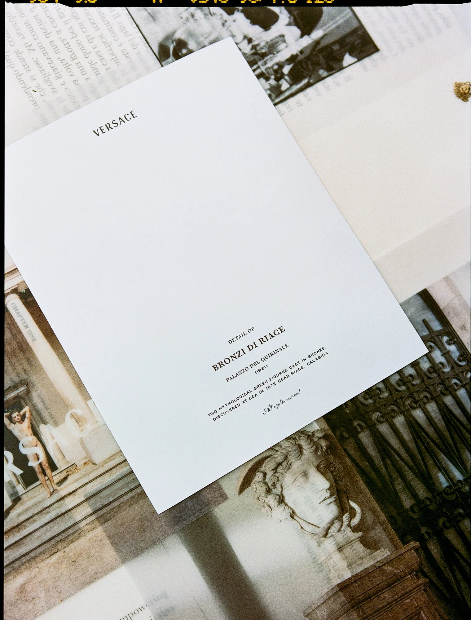 Brand Identity for Versace, designed at Savvy Studio. Photo by Clément Pascal