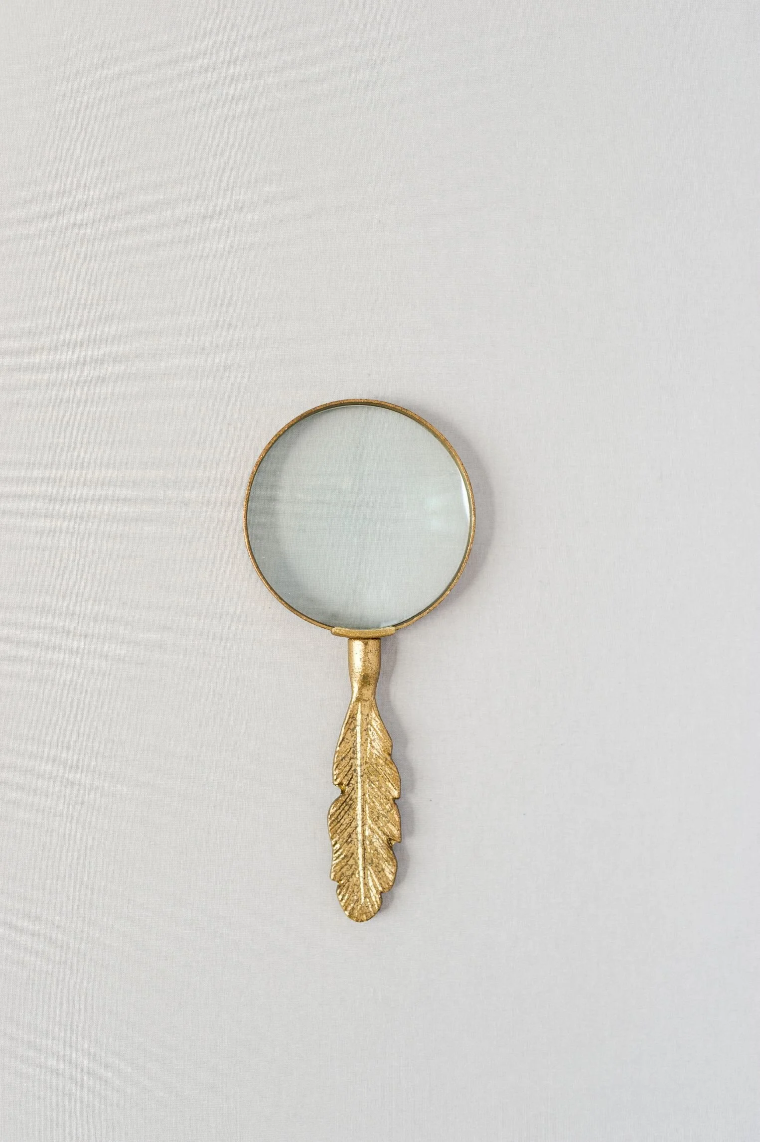 gold feather magnifying glass