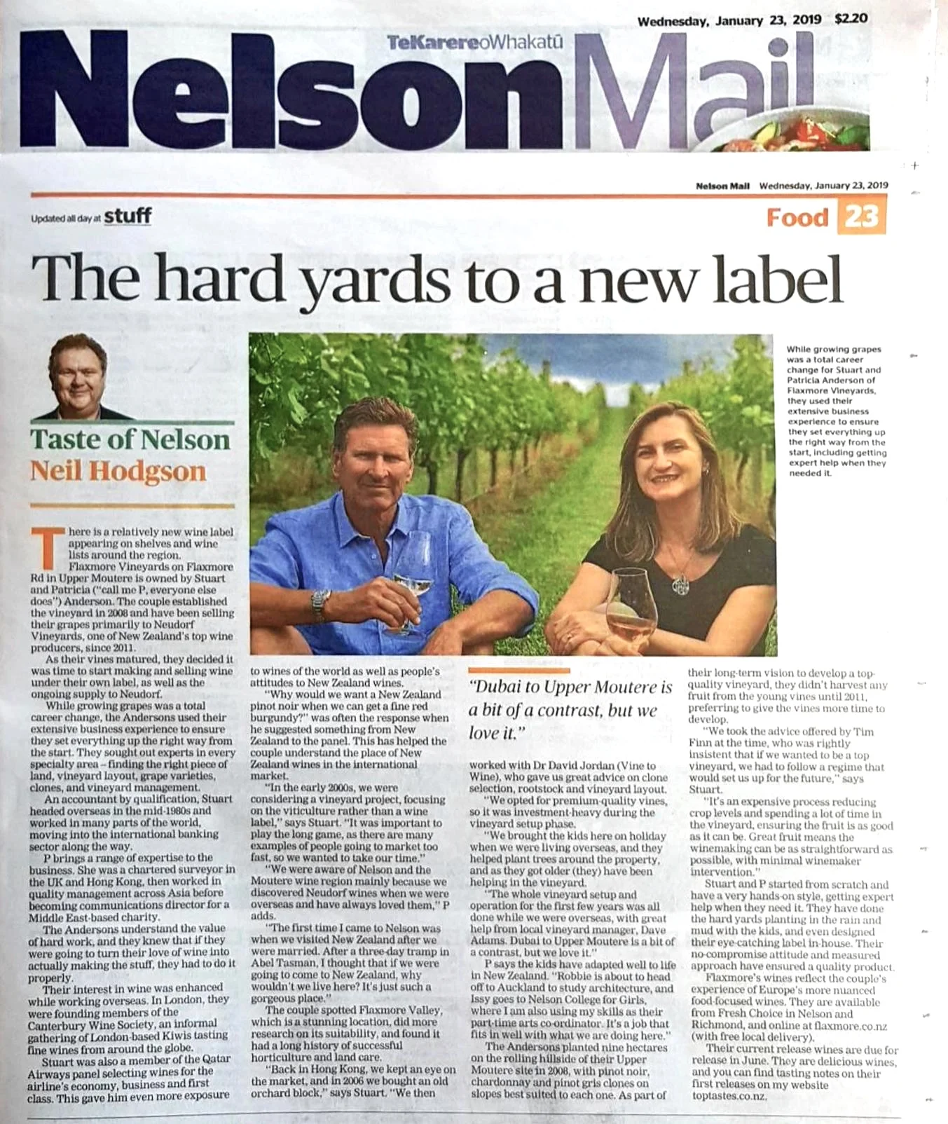 Nelson Mail: The hard yards to a new wine label in Upper Moutere