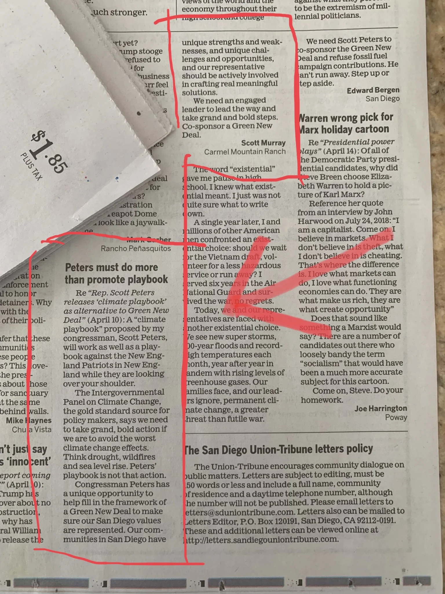 Letter to UT Editor by Climate Leader, Scott Murray