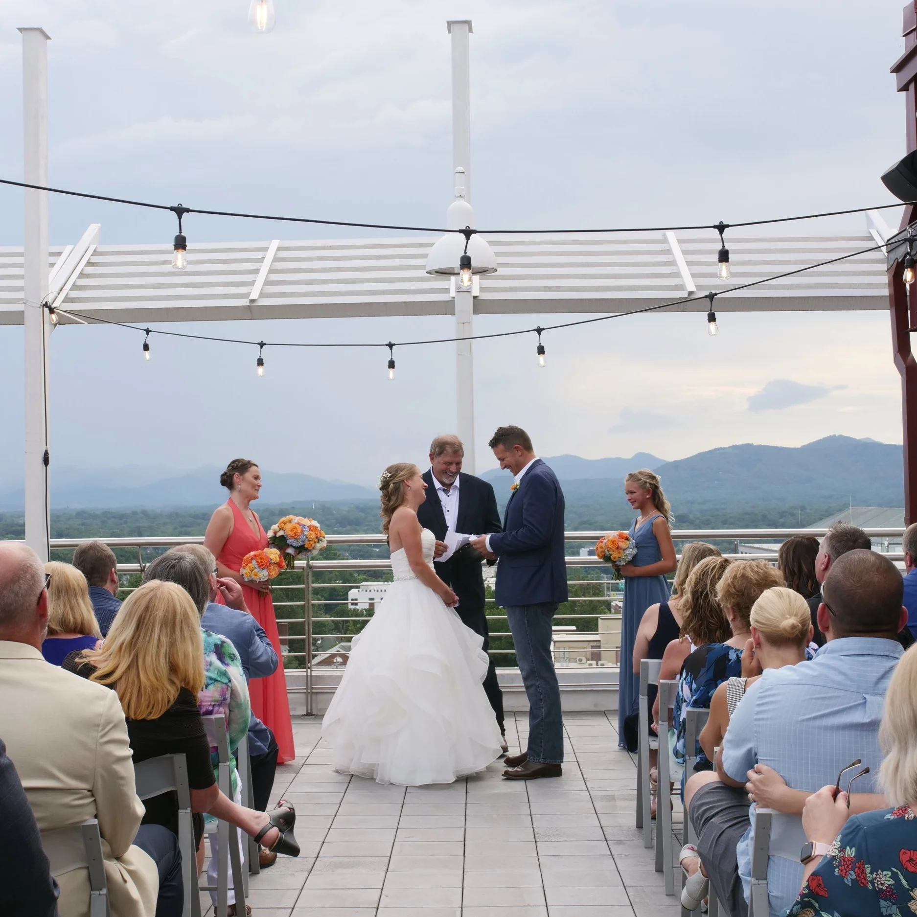 Rooftop Terrace Wedding Overlooking Downtown Asheville - Sara + Josh
