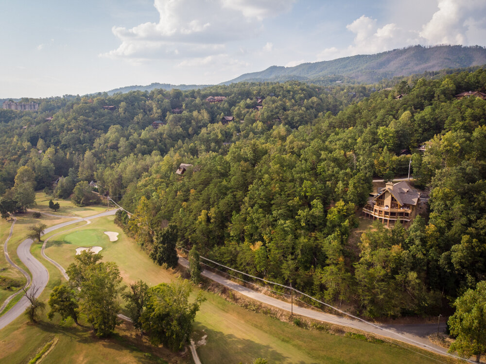 Gatlinburg mountain wedding drone photo