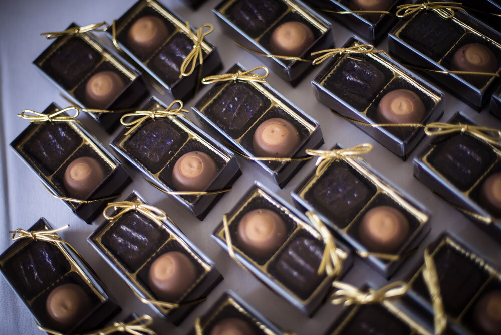 Wedding favors, boxes of chocolate