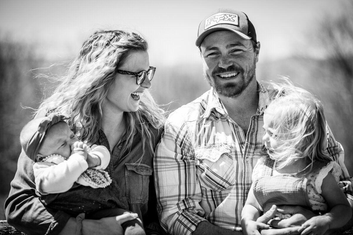 Family picture at mountaintop elopement