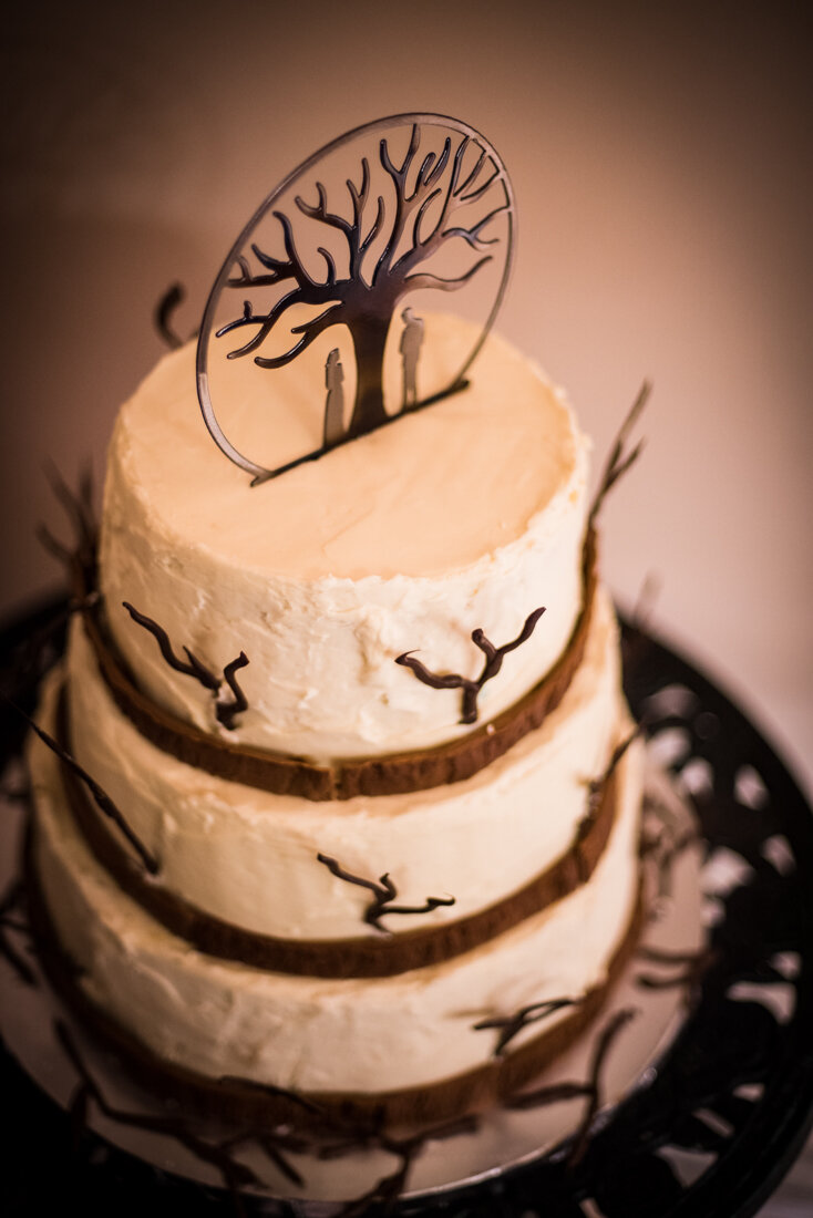 Wedding cake with tree topper