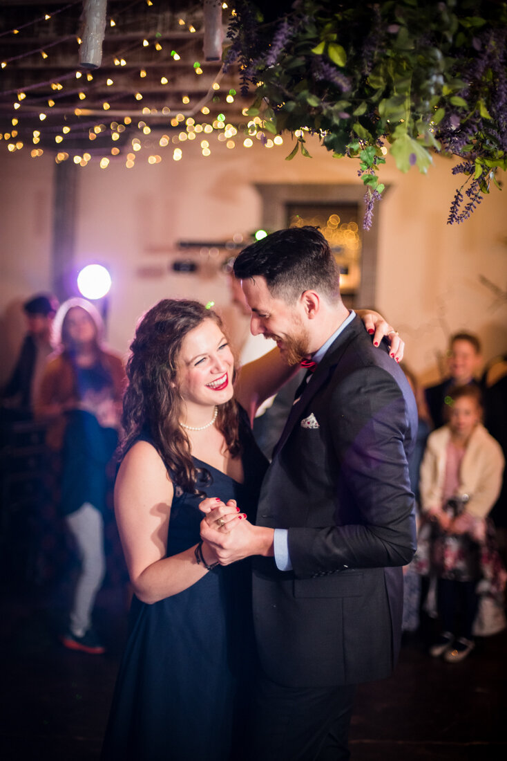 Couple dancing at wedding reception