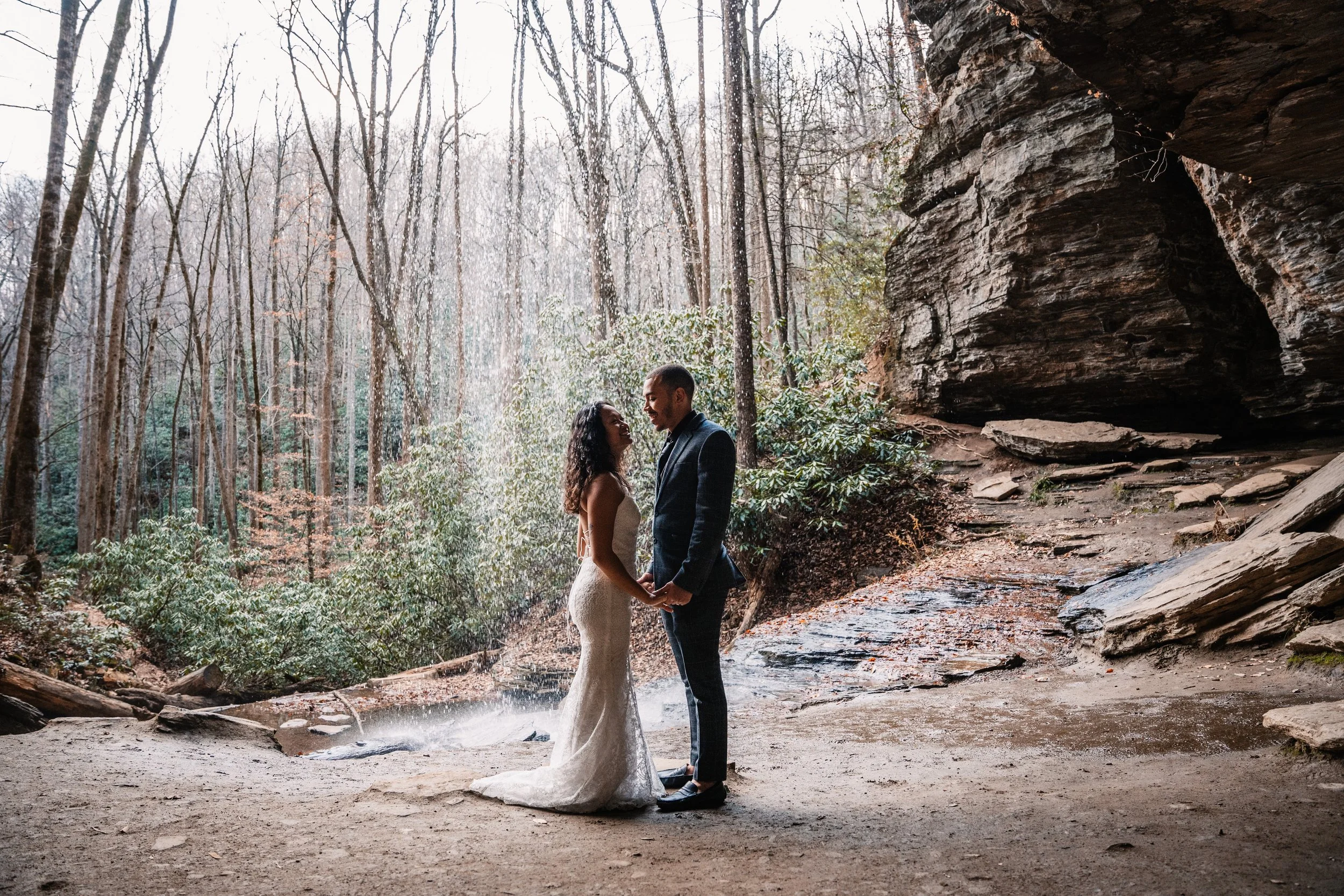 Moores Cove Waterfall Elopement | Samantha + Julian