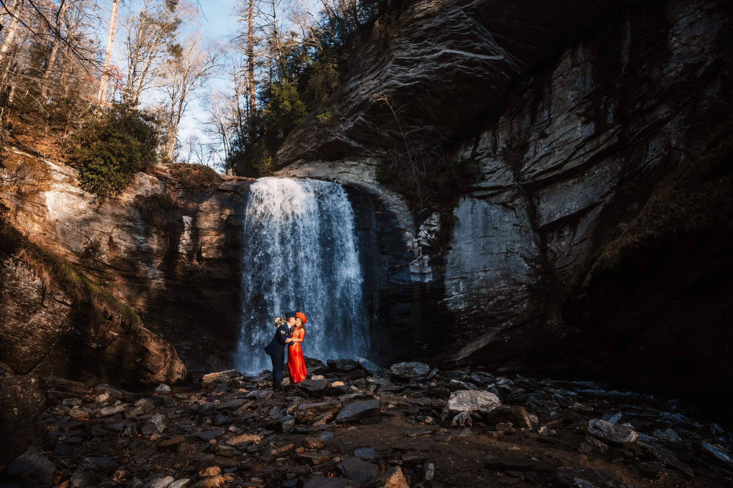 Waterfall Wedding near Asheville, NC | Elope Outdoors | Hanh + Kyle