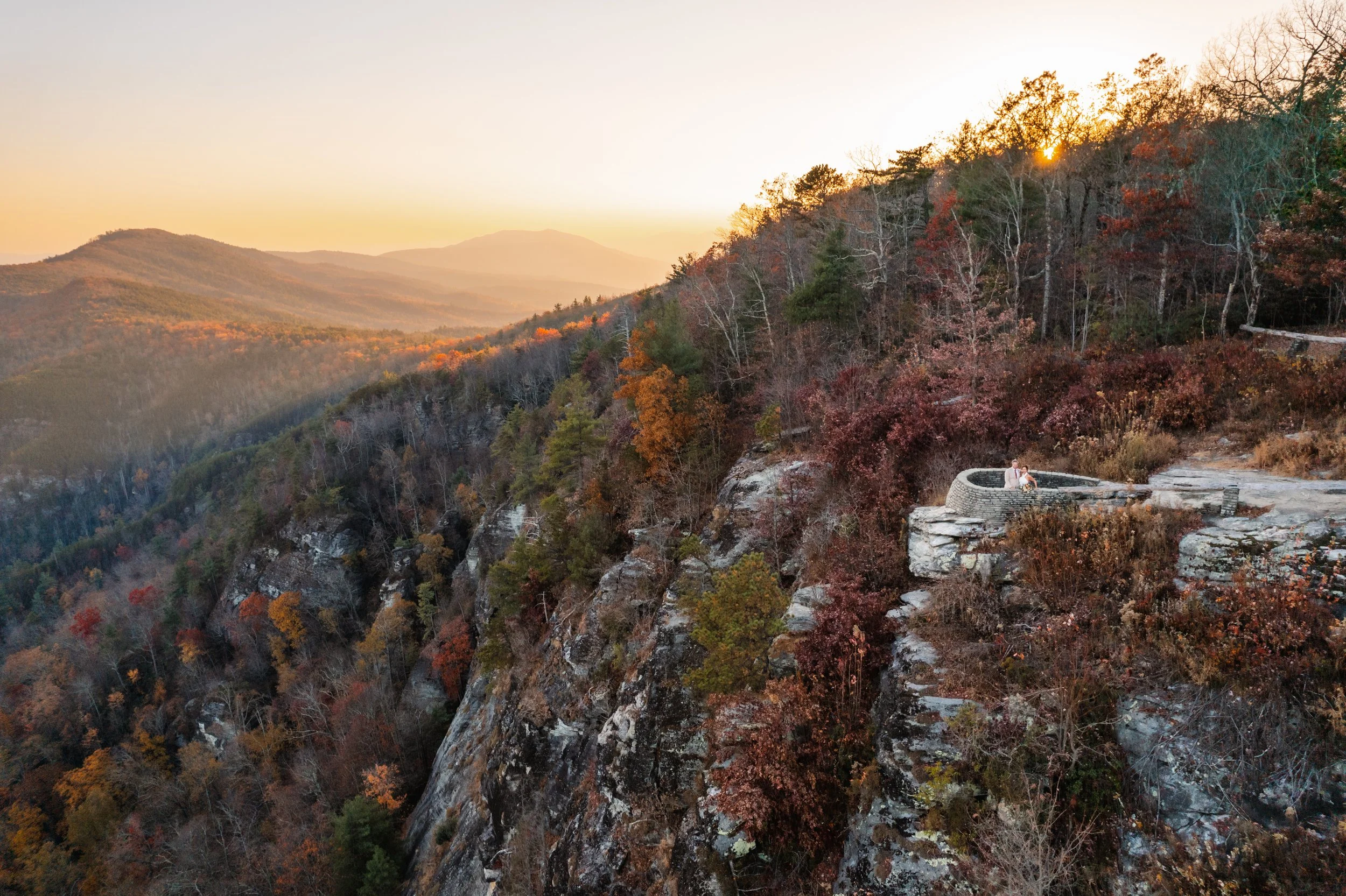 Beautiful November Elopement in the Linville Gorge | Terri + Steve
