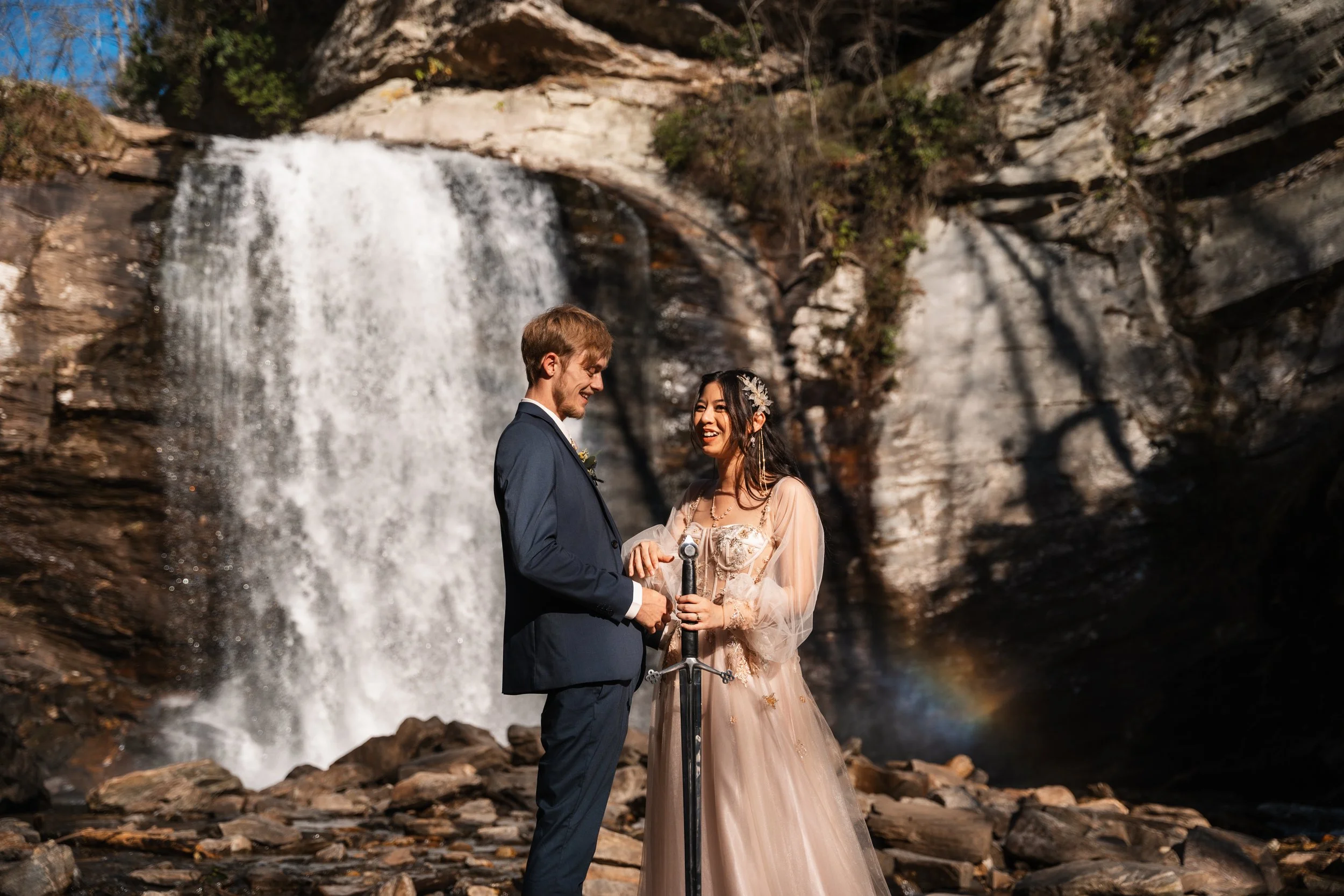 Waterfall Elopement near Asheville, NC | Vara + Jamin