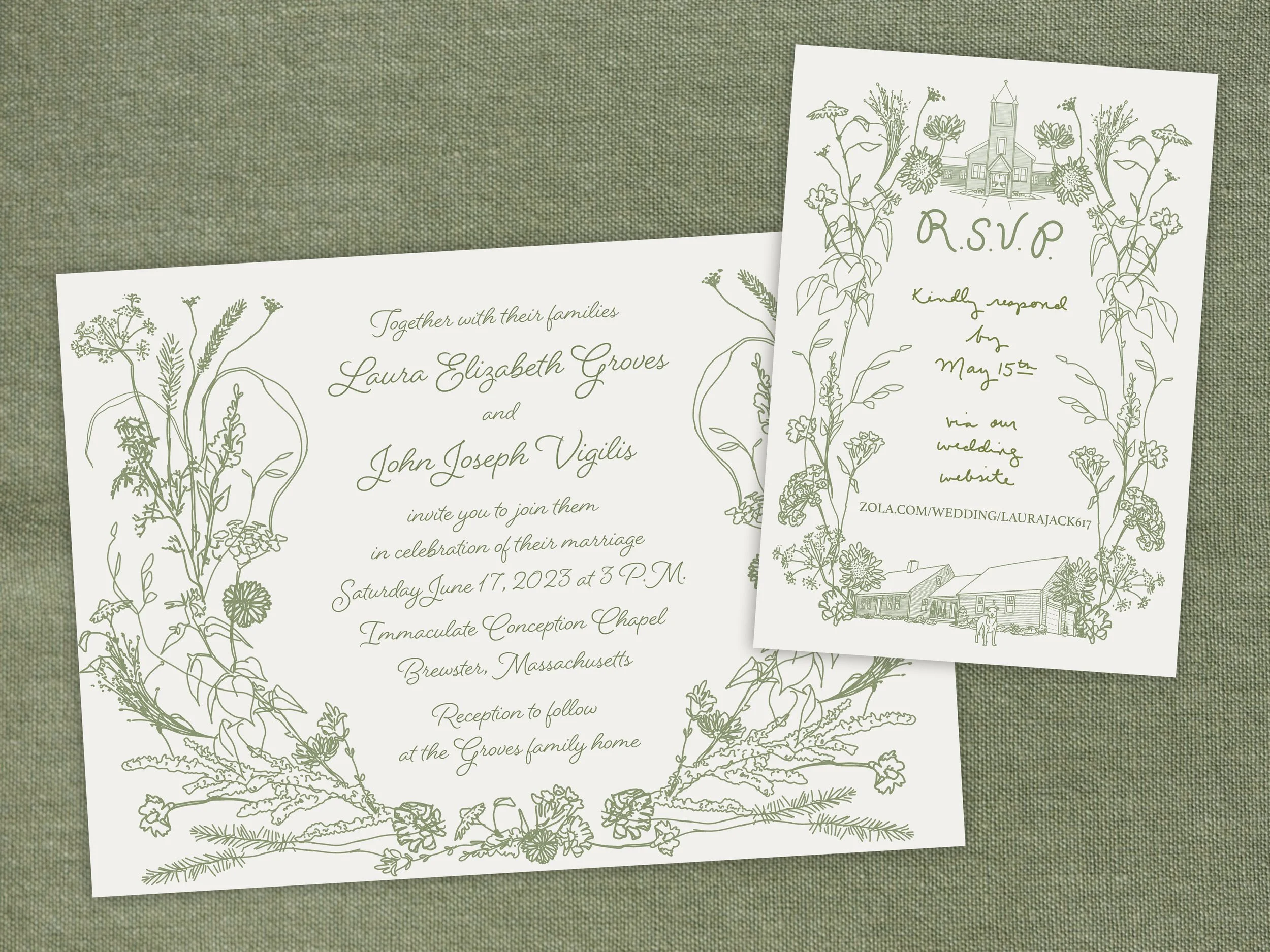  Alternate versions of the RSVP card and Invite tested during the design process 