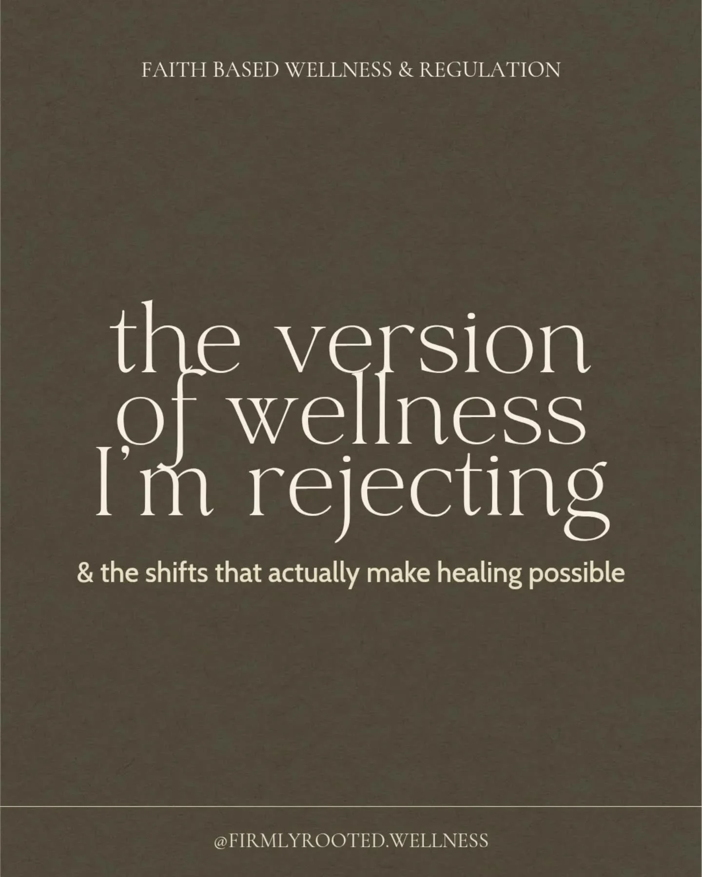 My current version of wellness: 
✔️ listening to my body
✔️ trusting God + surrendering to His desires for me
✔️ fiber + protein
✔️ sweating and hydrating
✔️ honoring my boundaries and reinforcing my nervous system
The rest? It's extra.
Where are