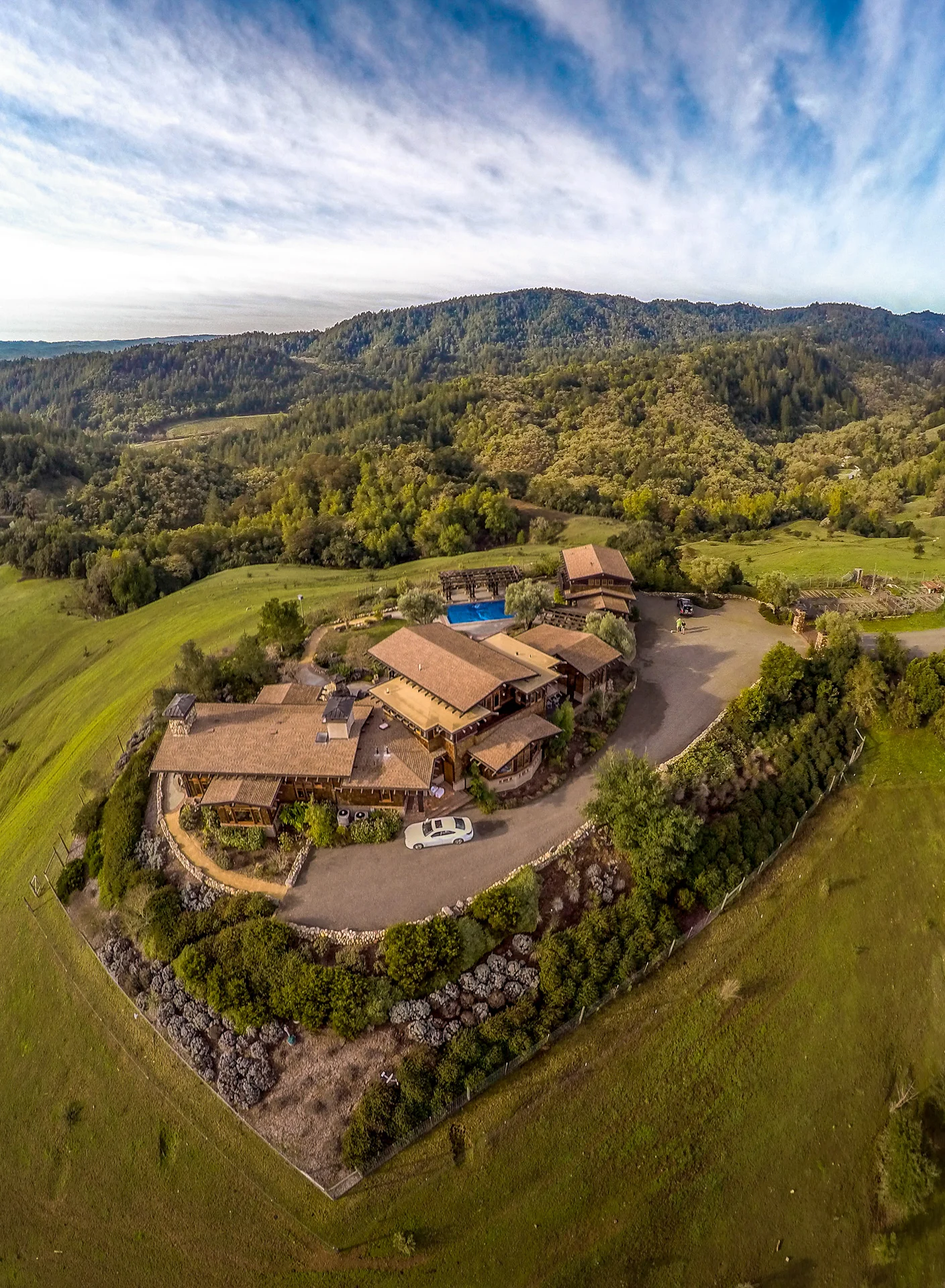 Aerial Drone shot of Healdsburg Property