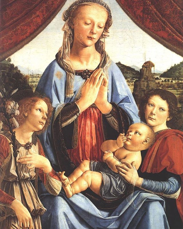 #LeonardoDaVinci The Angels and #Madonna one of my favorite paintings from the renaissance 😇