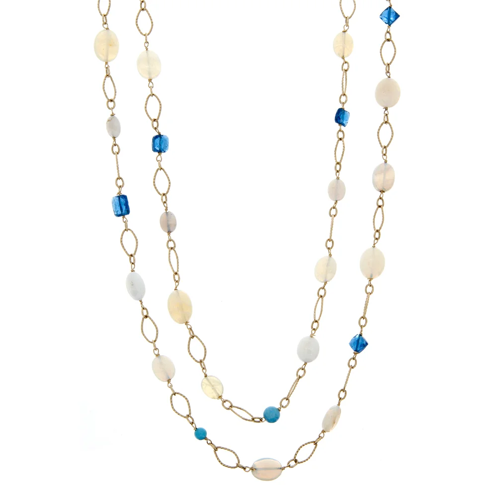 18k YG Opal and Persian Turquoise 4-1 Necklace