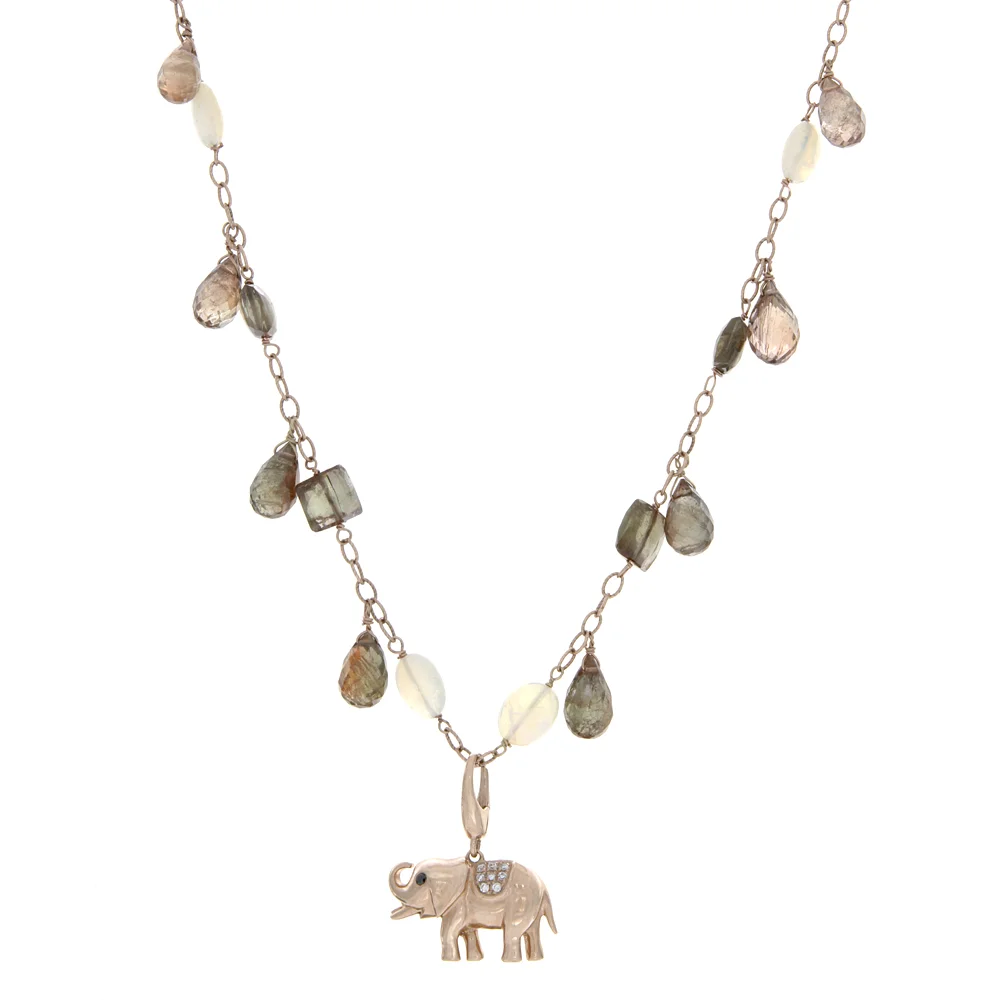 18k RG Andalusite and Opal Necklace