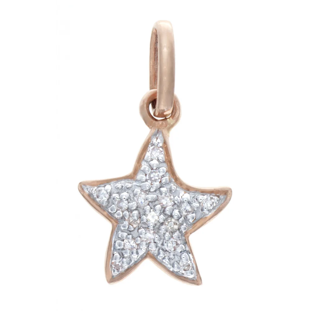 18k RG Diamond Star Charm