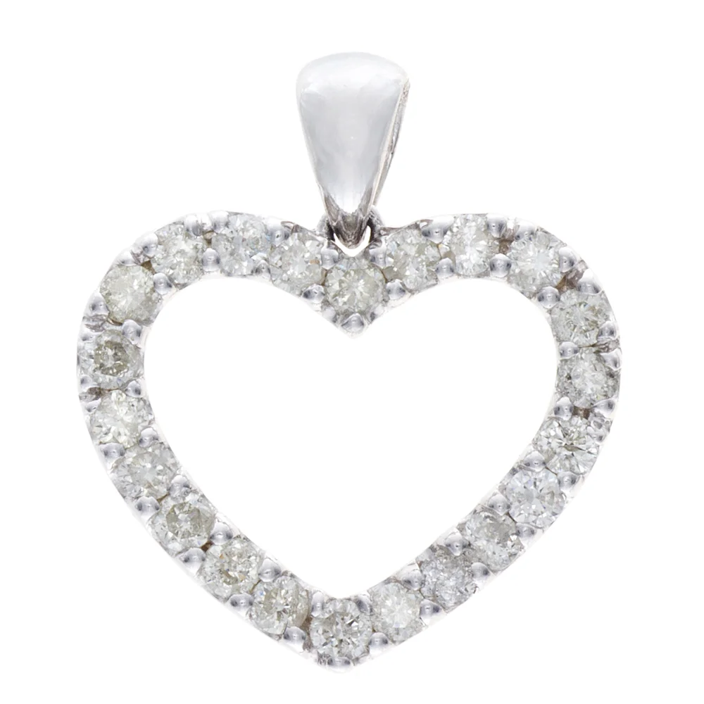 18k WG Diamond Heart Charm