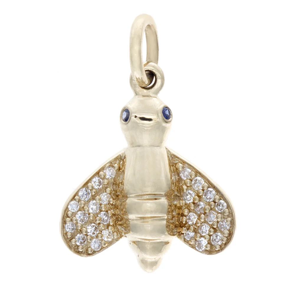 18k YG Diamond Bee Charm