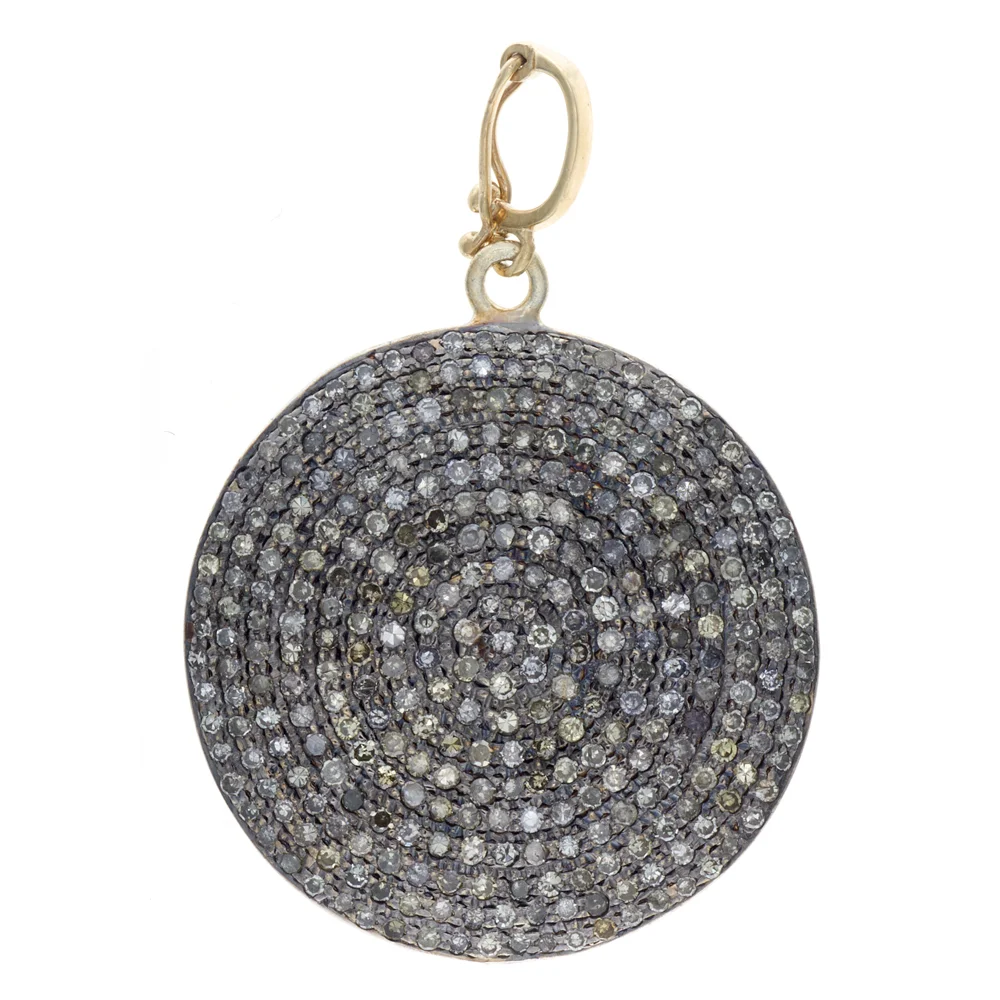 22k YG Champagne Diamond Disc Charm