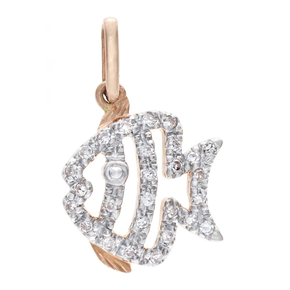 18k RG Diamond Angel Fish Charm
