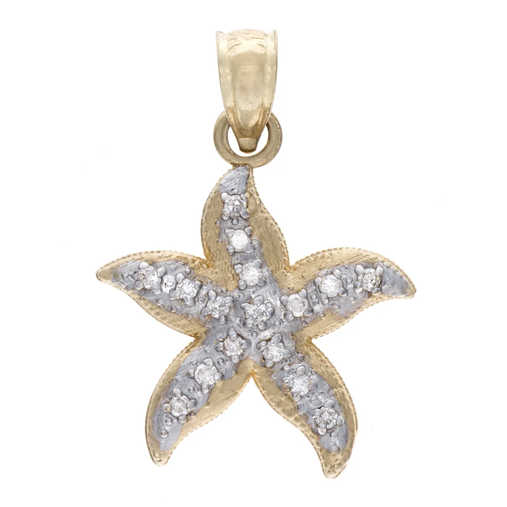 18k YG Diamond Starfish Charm