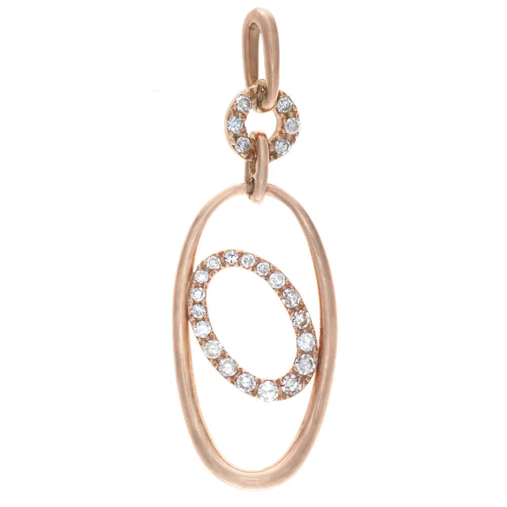 18k RG Diamond Abstract Shape Charm