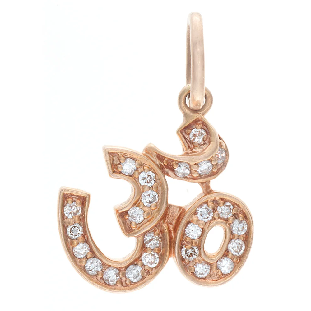 18k RG Diamond OHM Charm