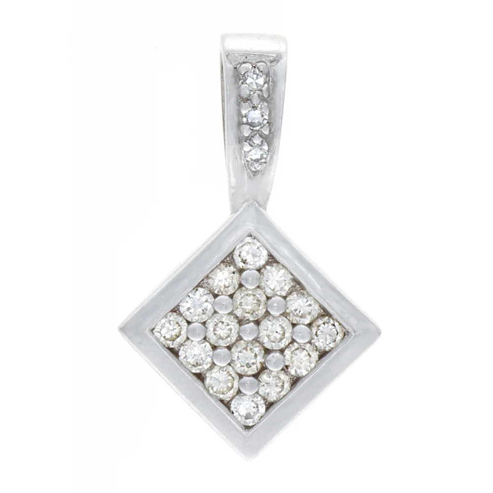 18k WG Diamond Shape Charm