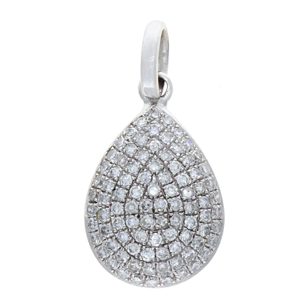 18k WG Diamond Oval Shape Charm