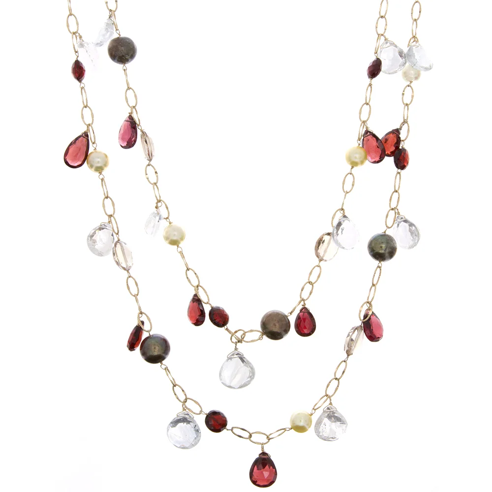 White, Grey, Brown, Pearls Necklace