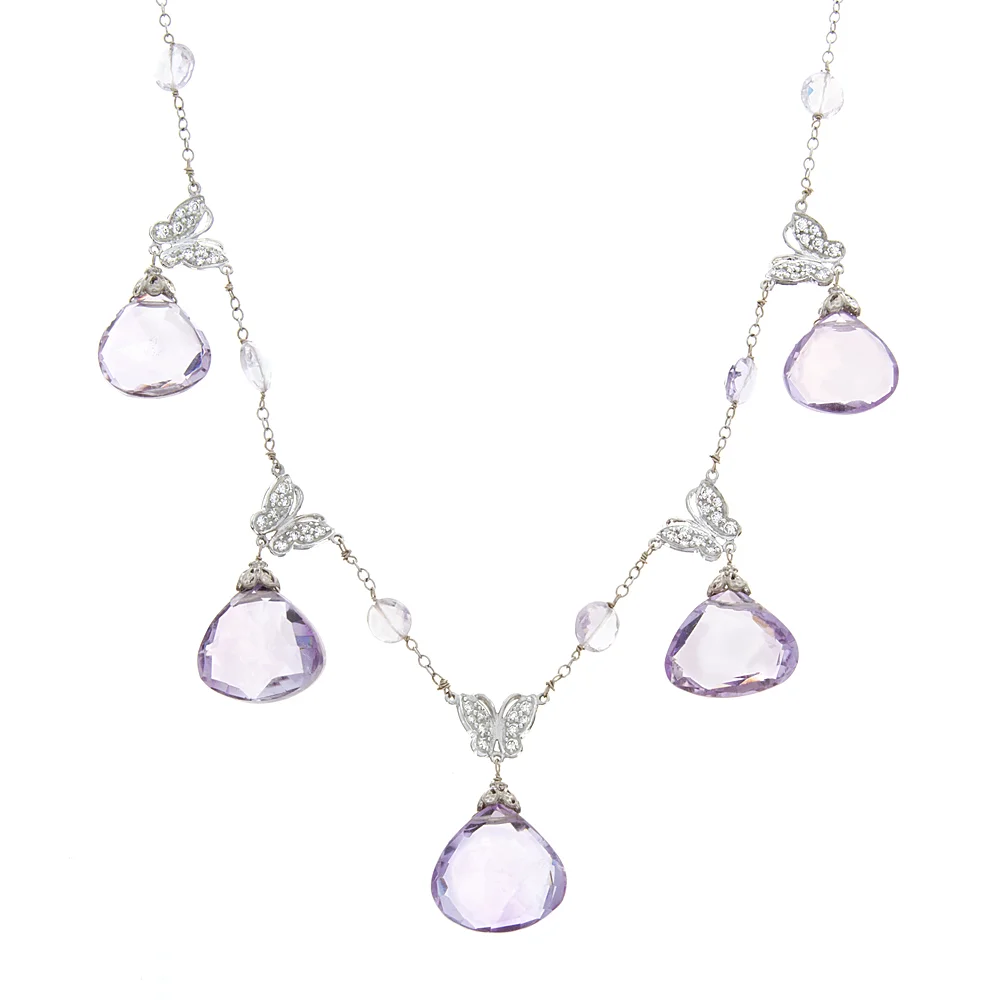 14-18k WG Diamond Butterfly with Lilac Amethyst