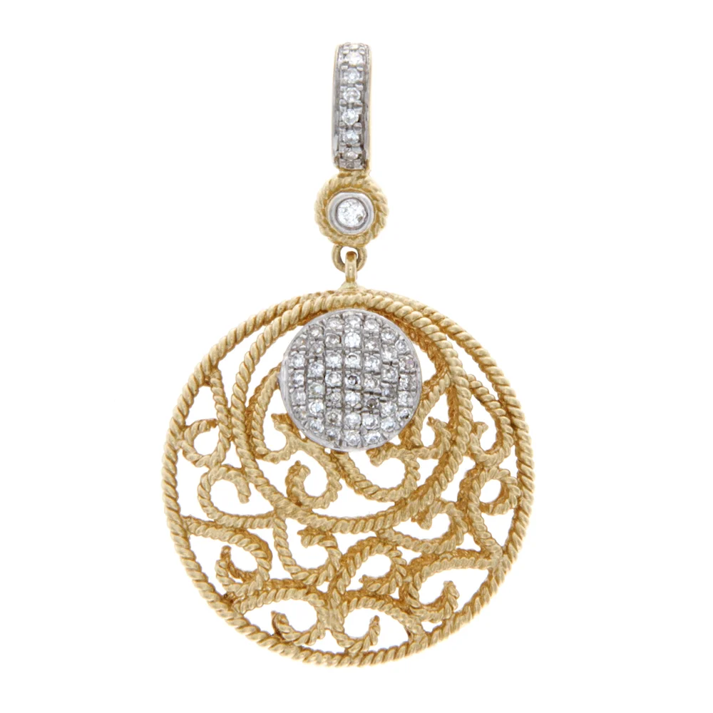 18k YG Diamond Abstract Shape Charm