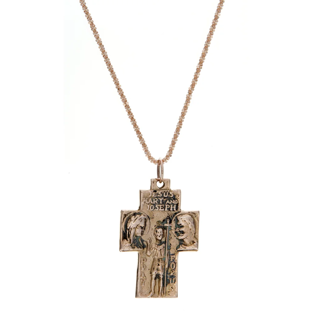 18k RG Cross with Chain