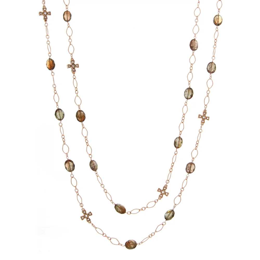 18k PG Andalusite, Diamonds 4-1 Necklace