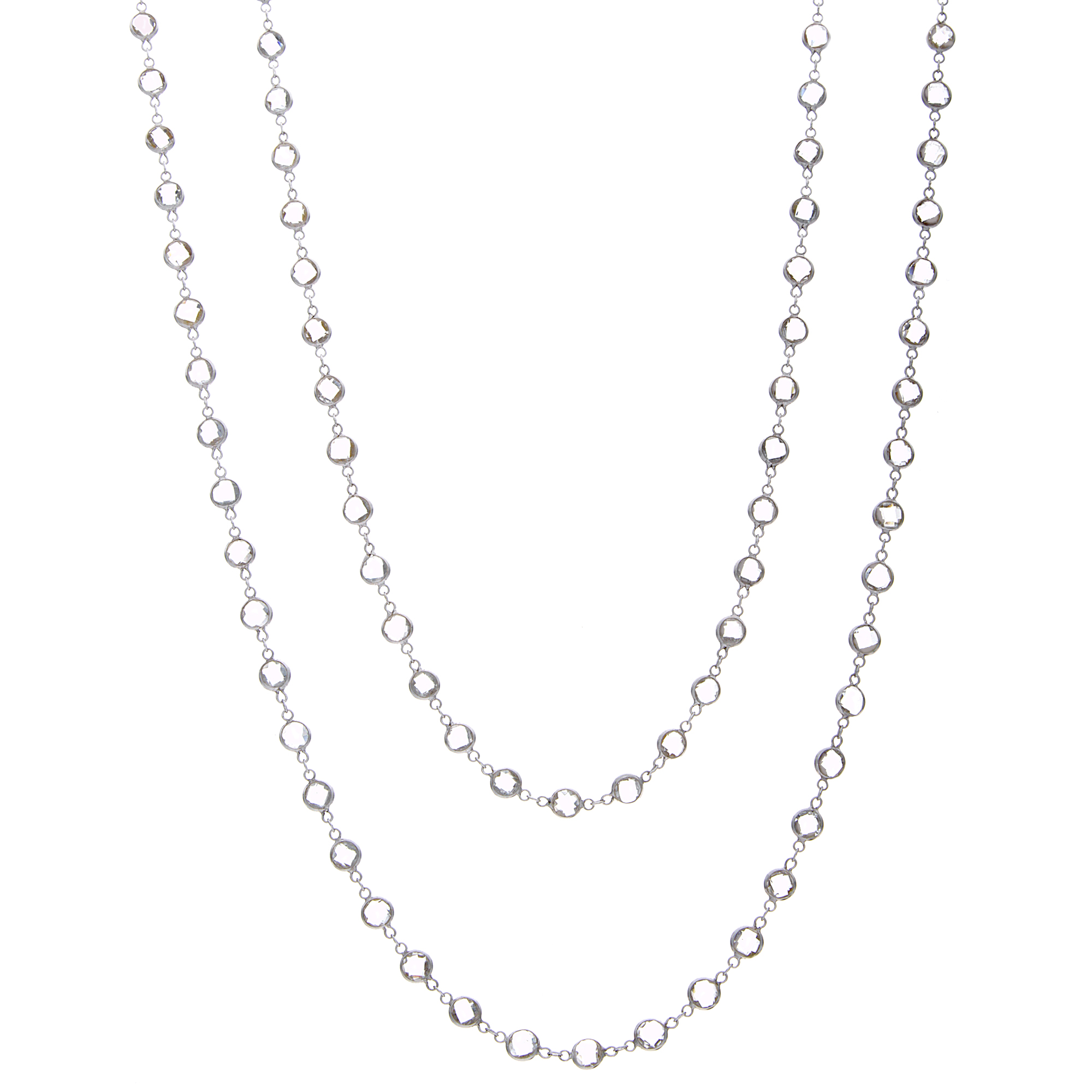 18k WG White Topaz Necklace