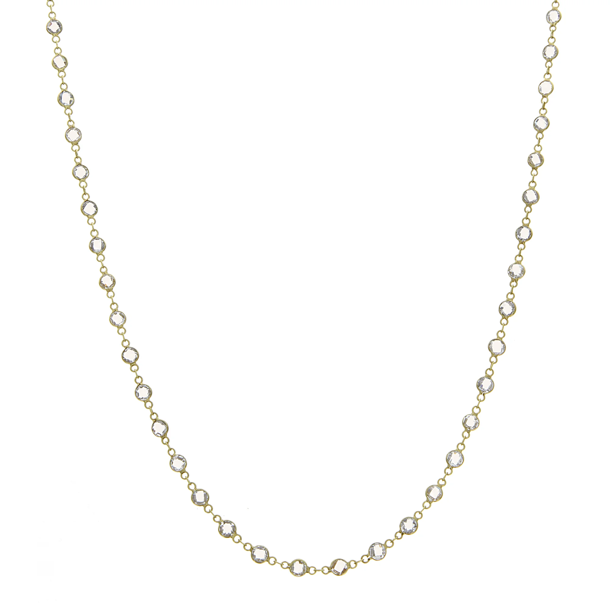 18k  YG White Topaz Necklace