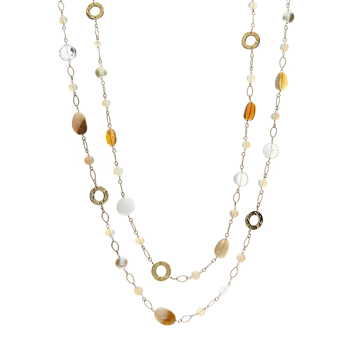 14-20K Yellow Gold, Opal, 4-1 Necklace