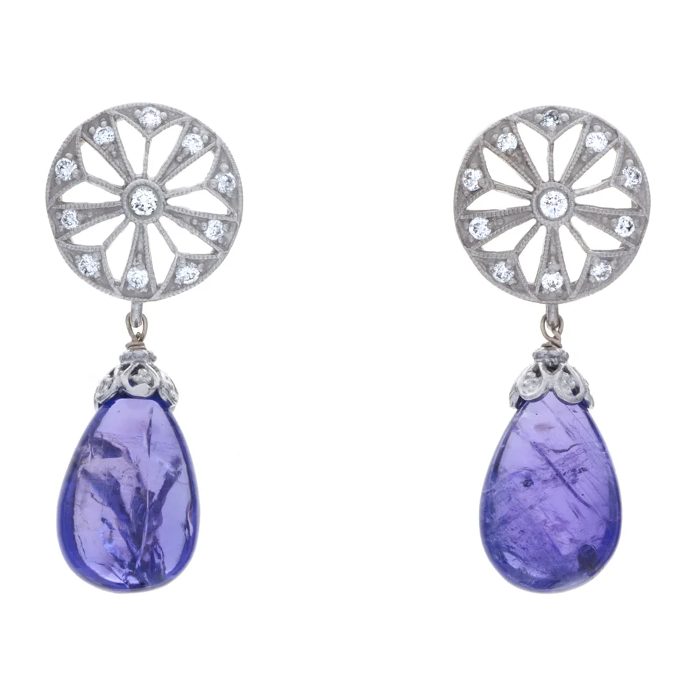 18k YG White Topaz, Opal Diamonds