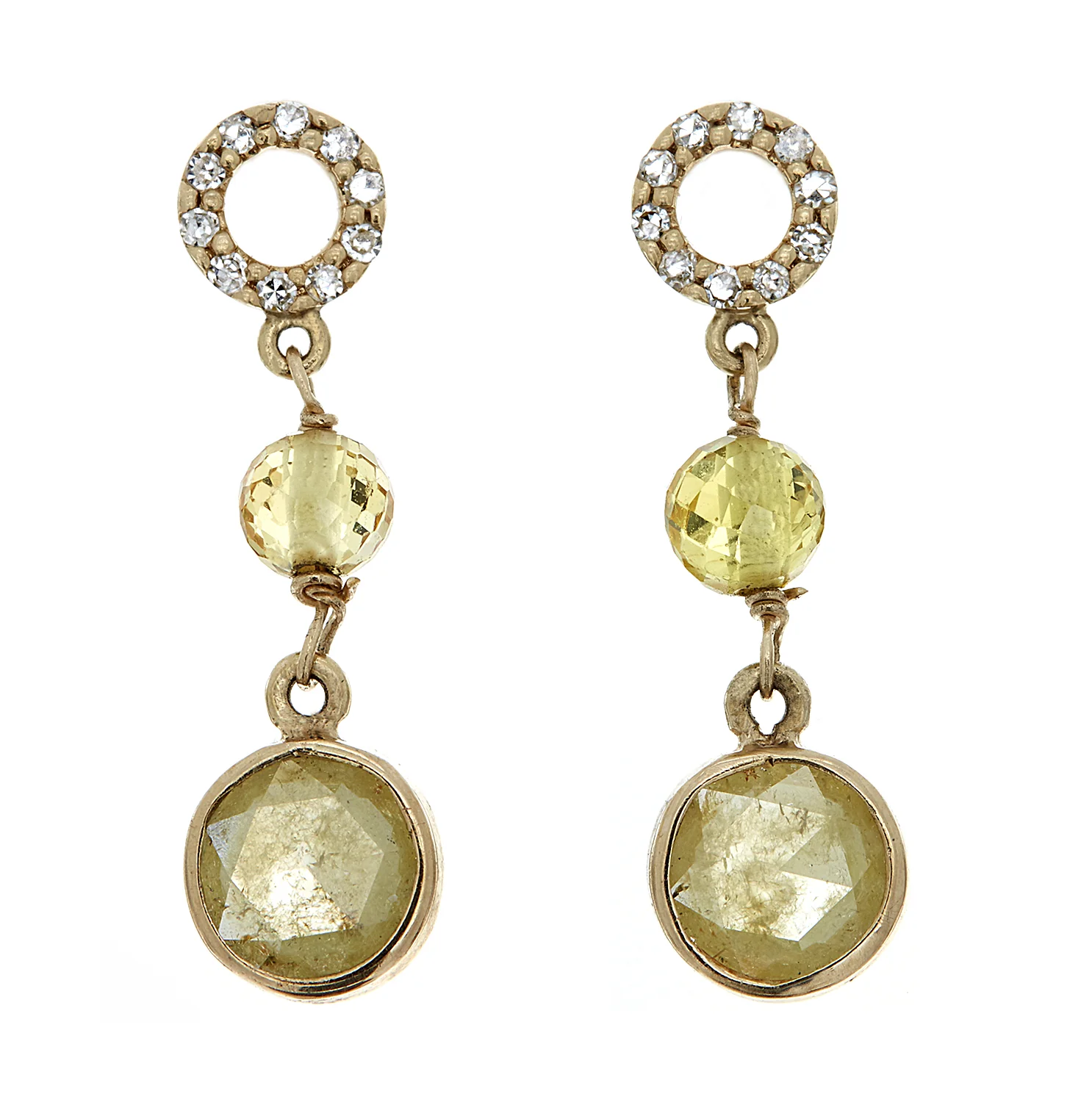 18k YG Yellow Diamonds, Sapphire, Diamonds