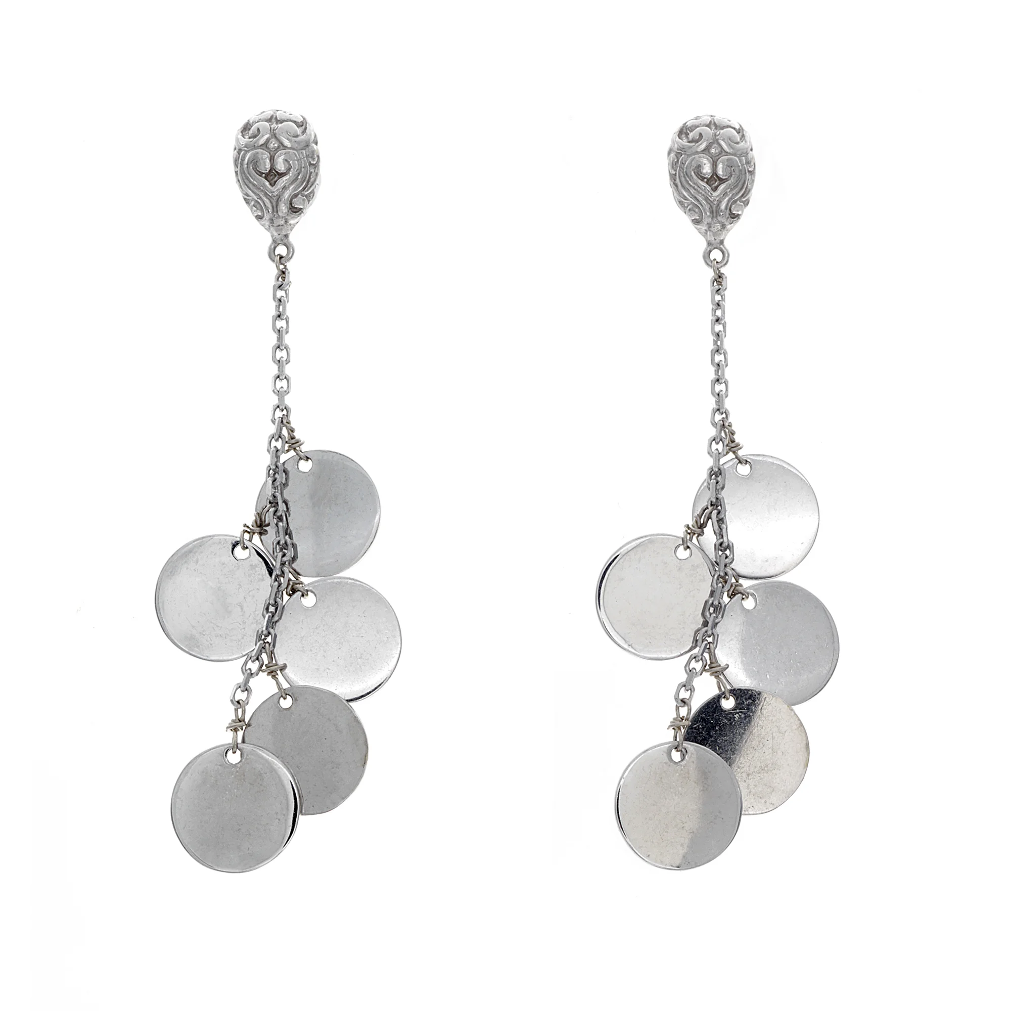 18k WG Coin Earrings