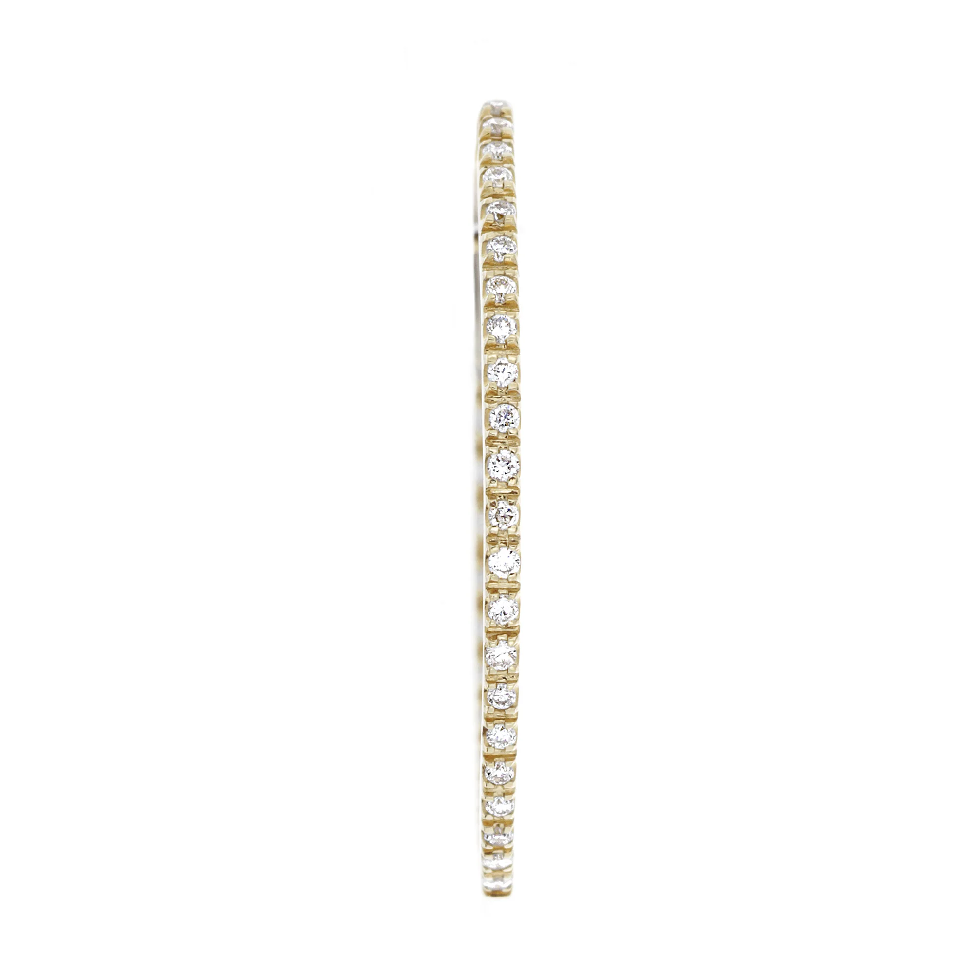 14k YG Diamond Micro-Pave Hoops